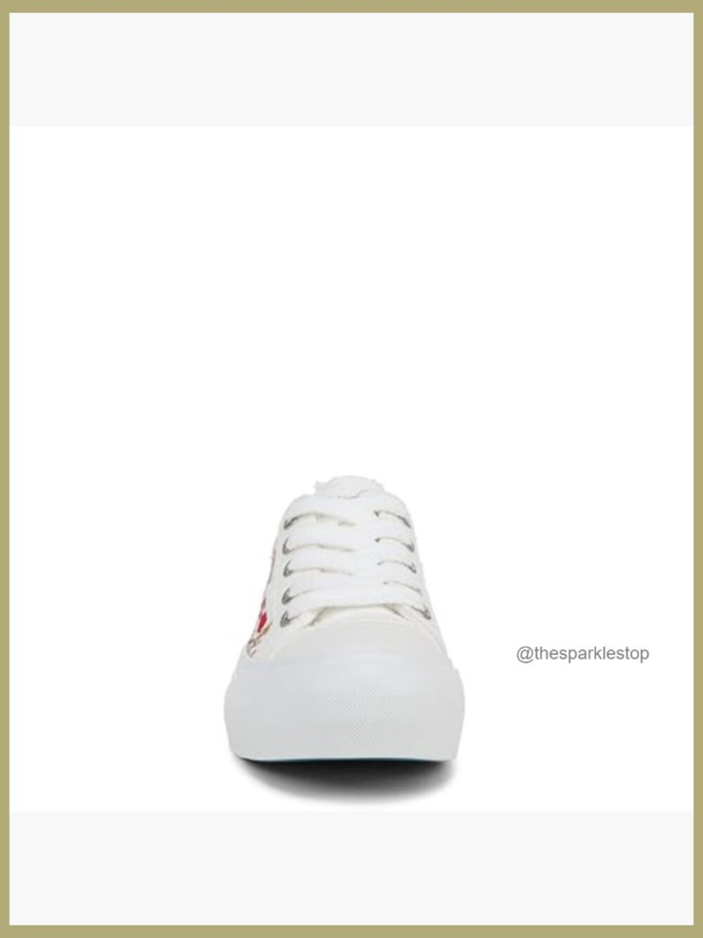 Embroidery Platform Sneakers Bloom Foam Insole Lace Up - Picture 2 of 7